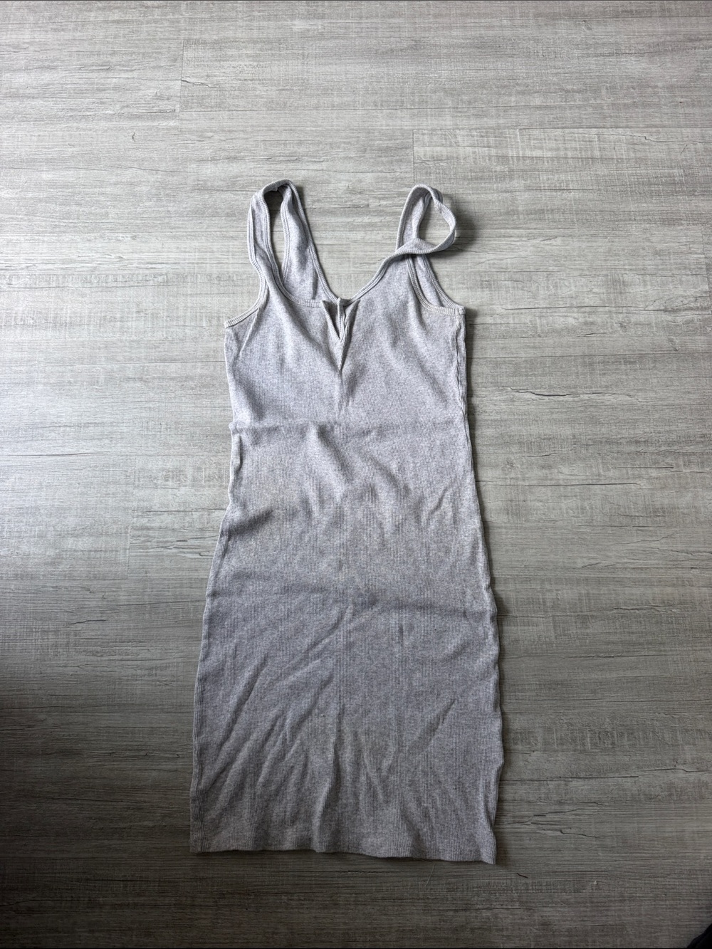 Garage Light Gray Ribbed Tank Maxi Dress